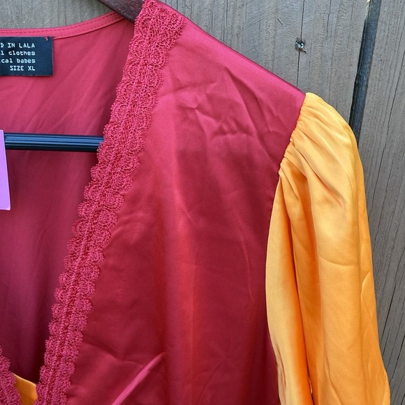 Dressed In LALA Maxi Dress No Risk No Magic Orange Flame XL - Picture 4 of 9